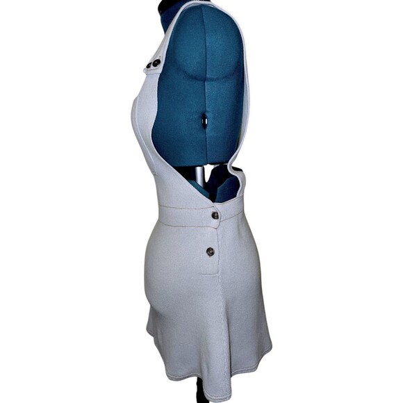 New Zara open Back  Knit Sweater Apron Y2K  Preppy Overall Dress Baby Blue M - Picture 3 of 7